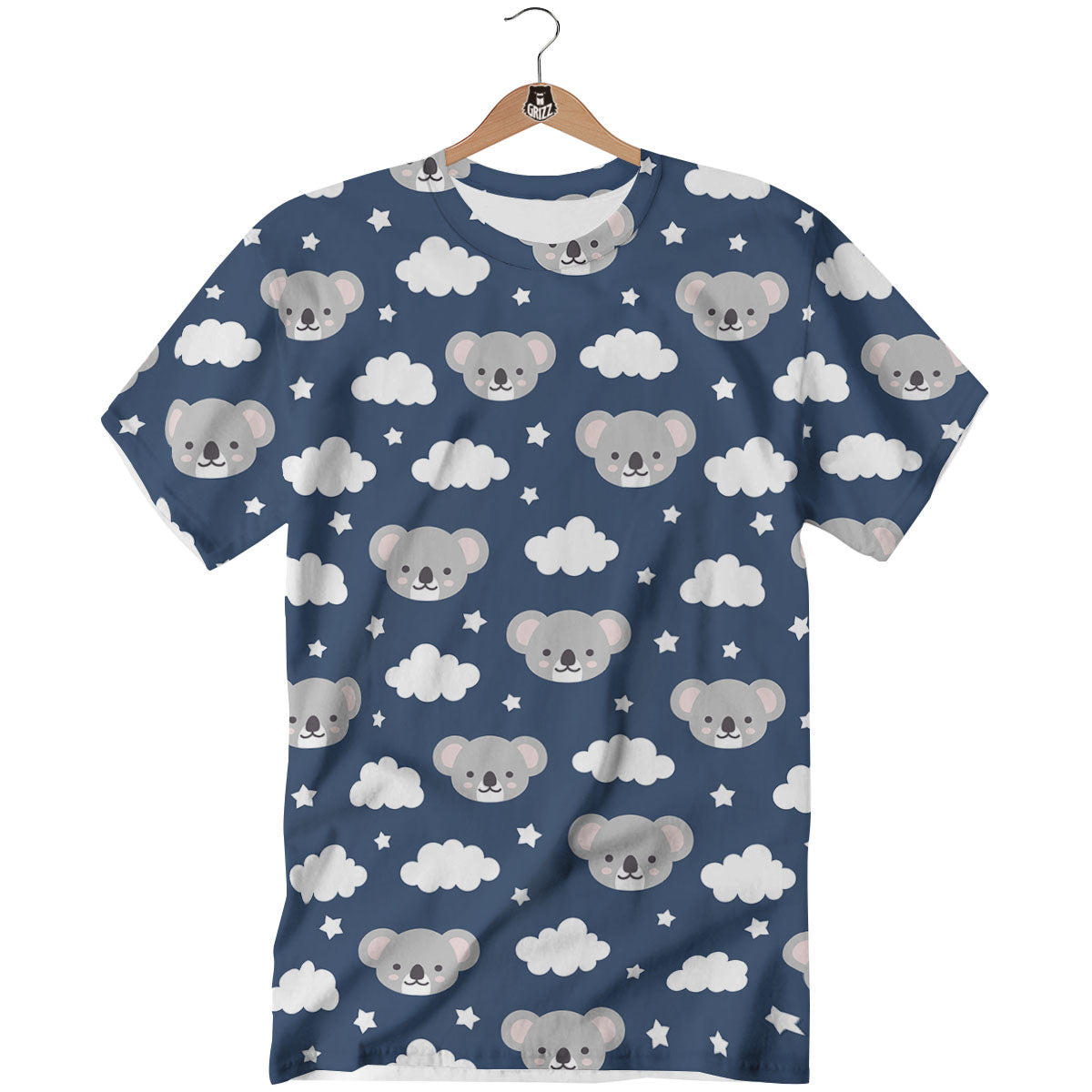 Cloud And Koala Bear Print Pattern T-Shirt-grizzshop
