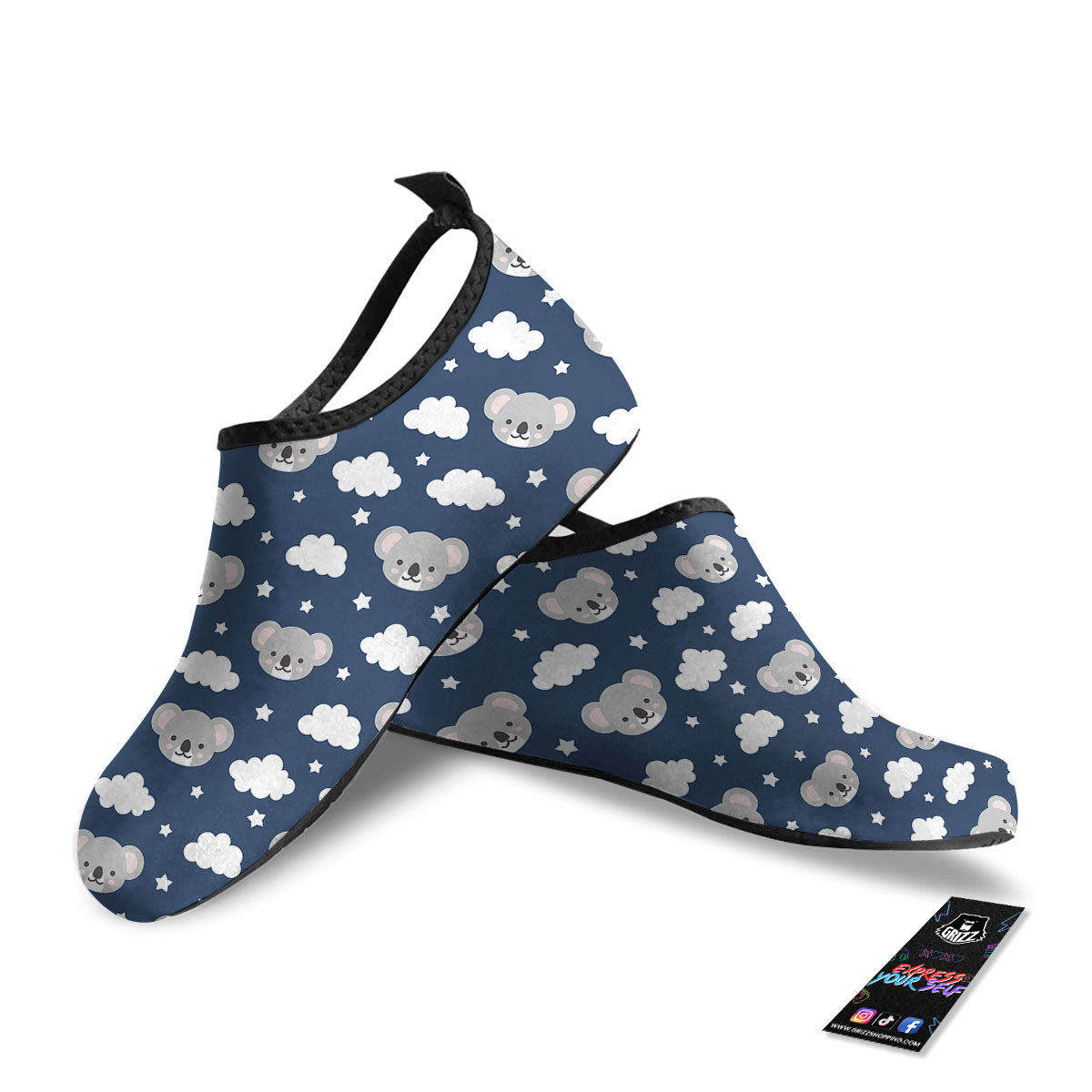 Cloud And Koala Bear Print Pattern Water Shoes-grizzshop