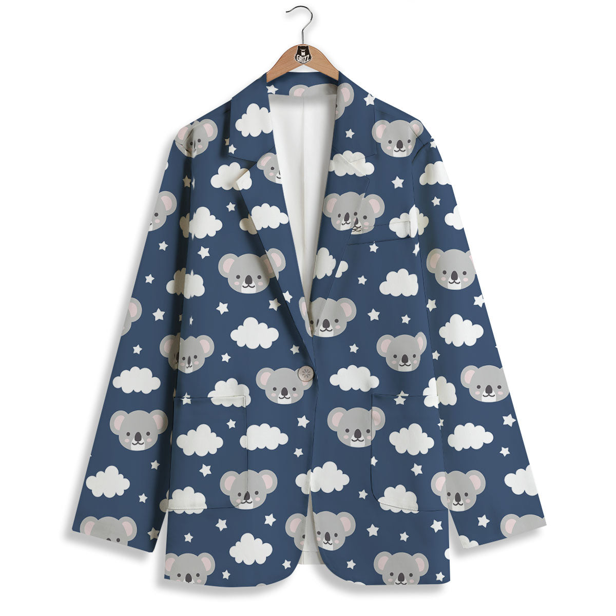 Cloud And Koala Bear Print Pattern Women's Blazer-grizzshop