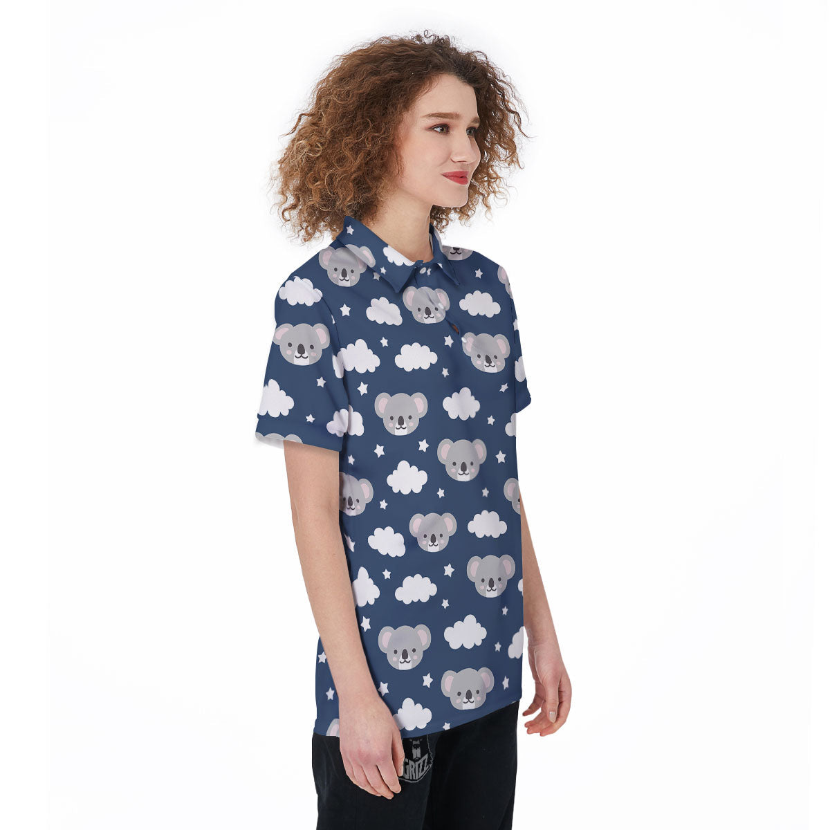 Cloud And Koala Bear Print Pattern Women's Golf Shirts-grizzshop