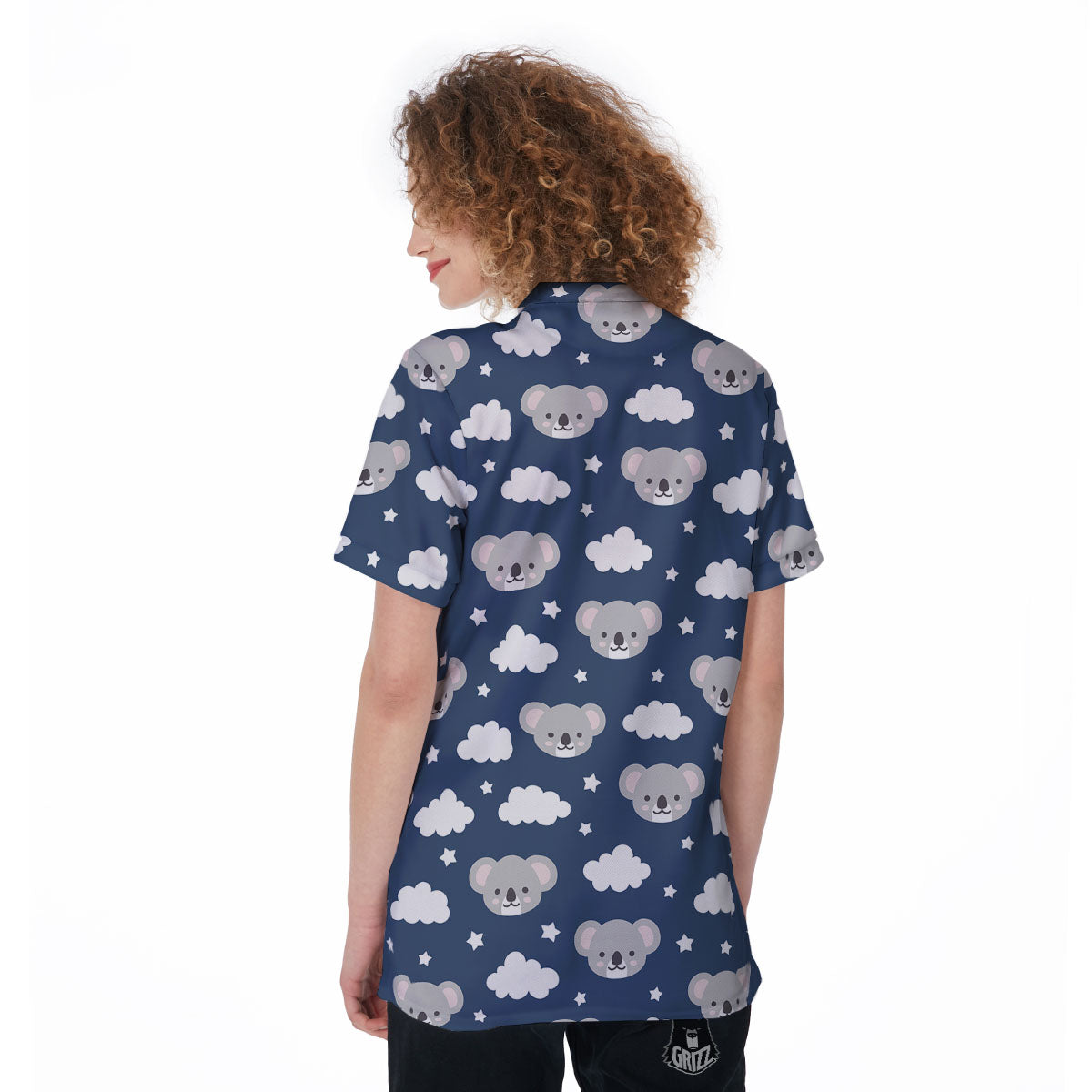 Cloud And Koala Bear Print Pattern Women's Golf Shirts-grizzshop