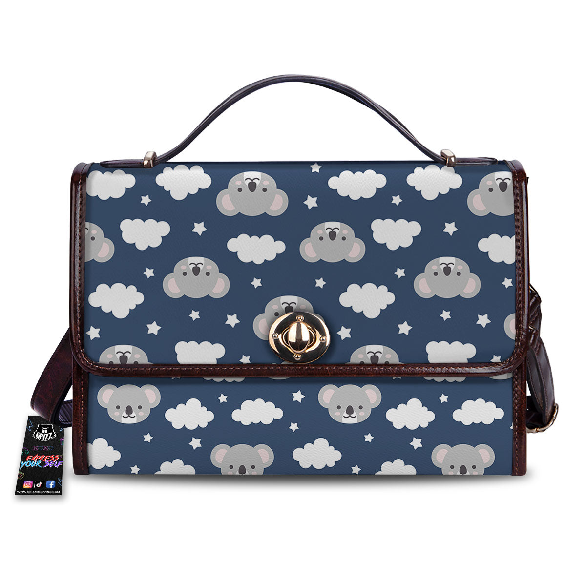 Cloud And Koala Bear Print Pattern Women's Satchel Bag-grizzshop