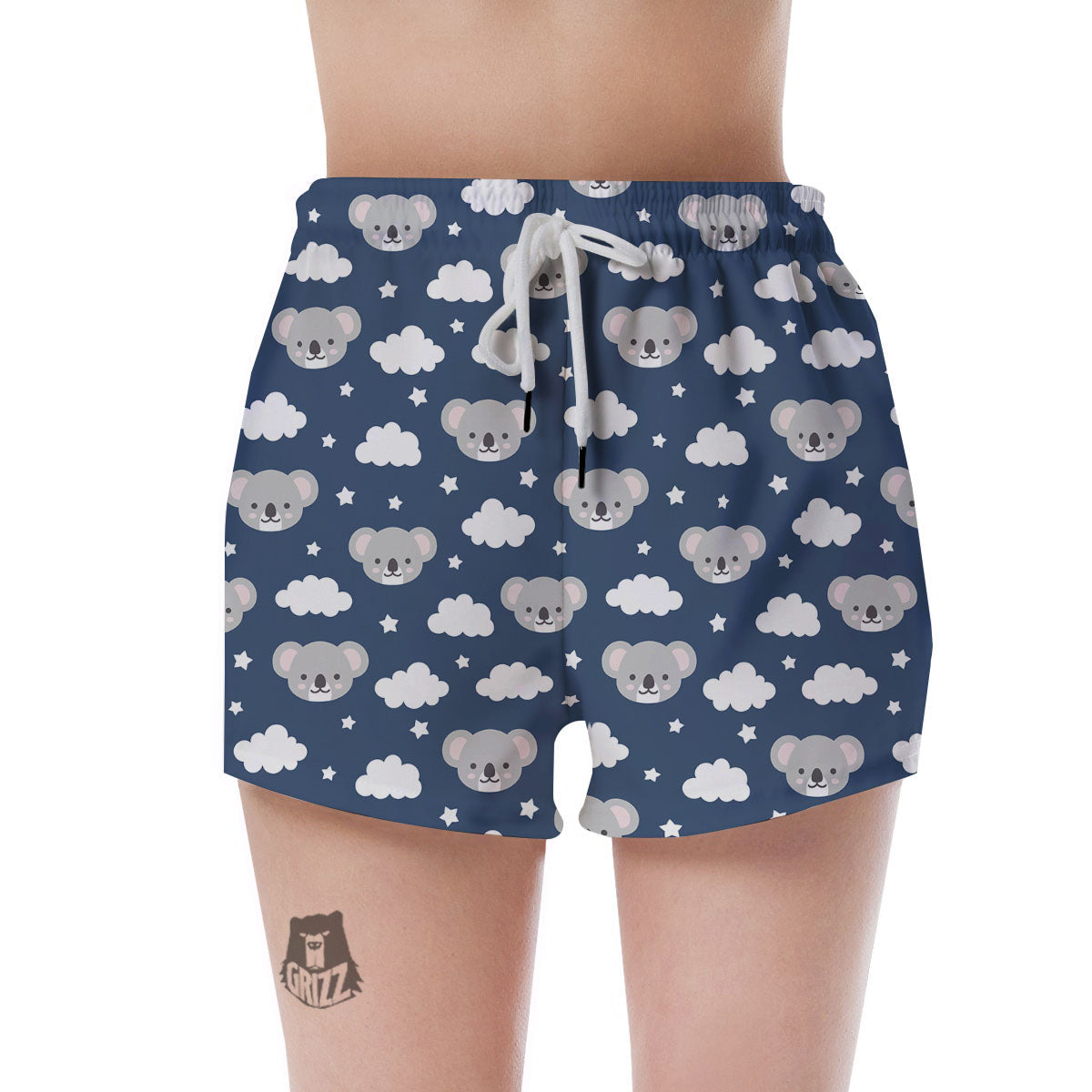 Cloud And Koala Bear Print Pattern Women's Shorts-grizzshop