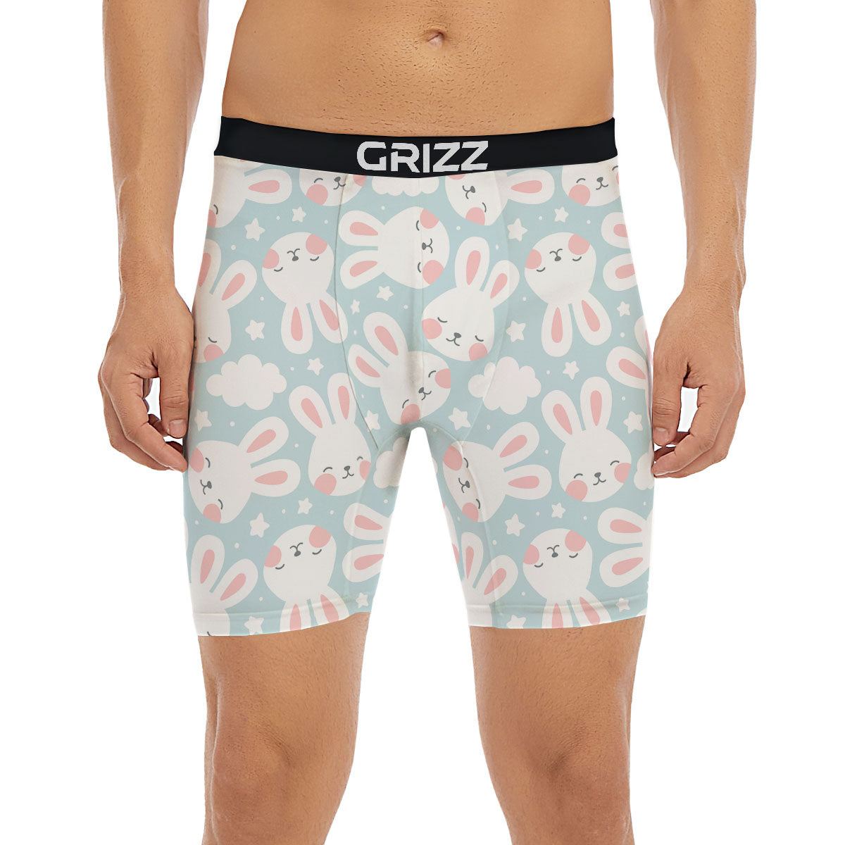 Cloud And Rabbit Print Pattern Boxer Briefs-grizzshop