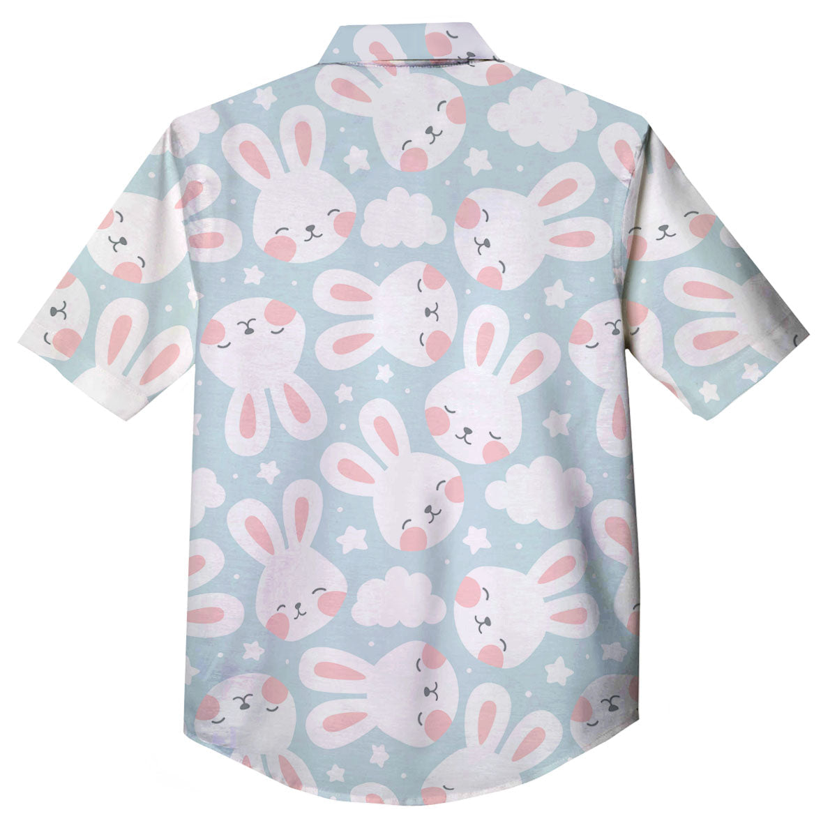Cloud And Rabbit Print Pattern Button Up Shirt-grizzshop