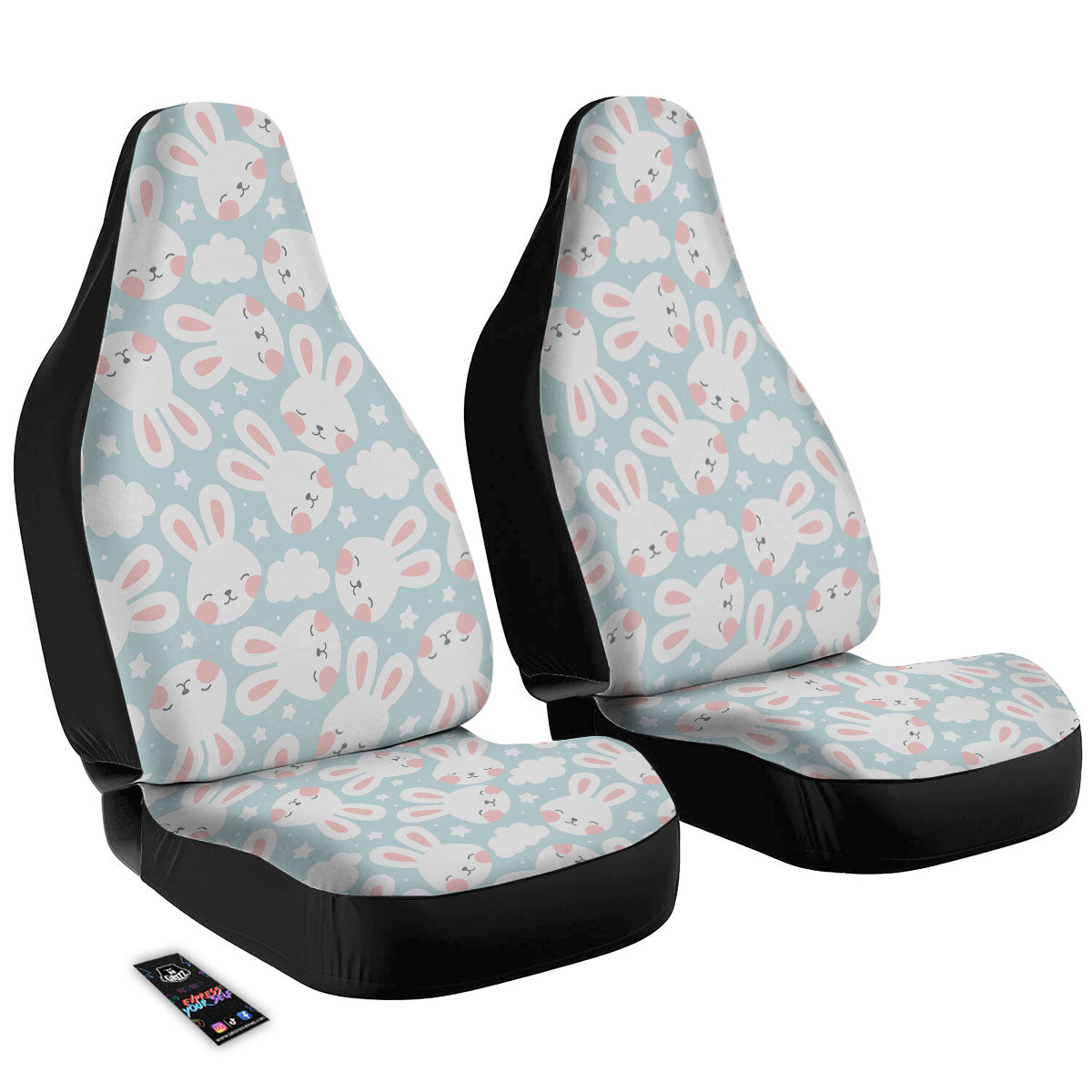 Cloud And Rabbit Print Pattern Car Seat Covers-grizzshop