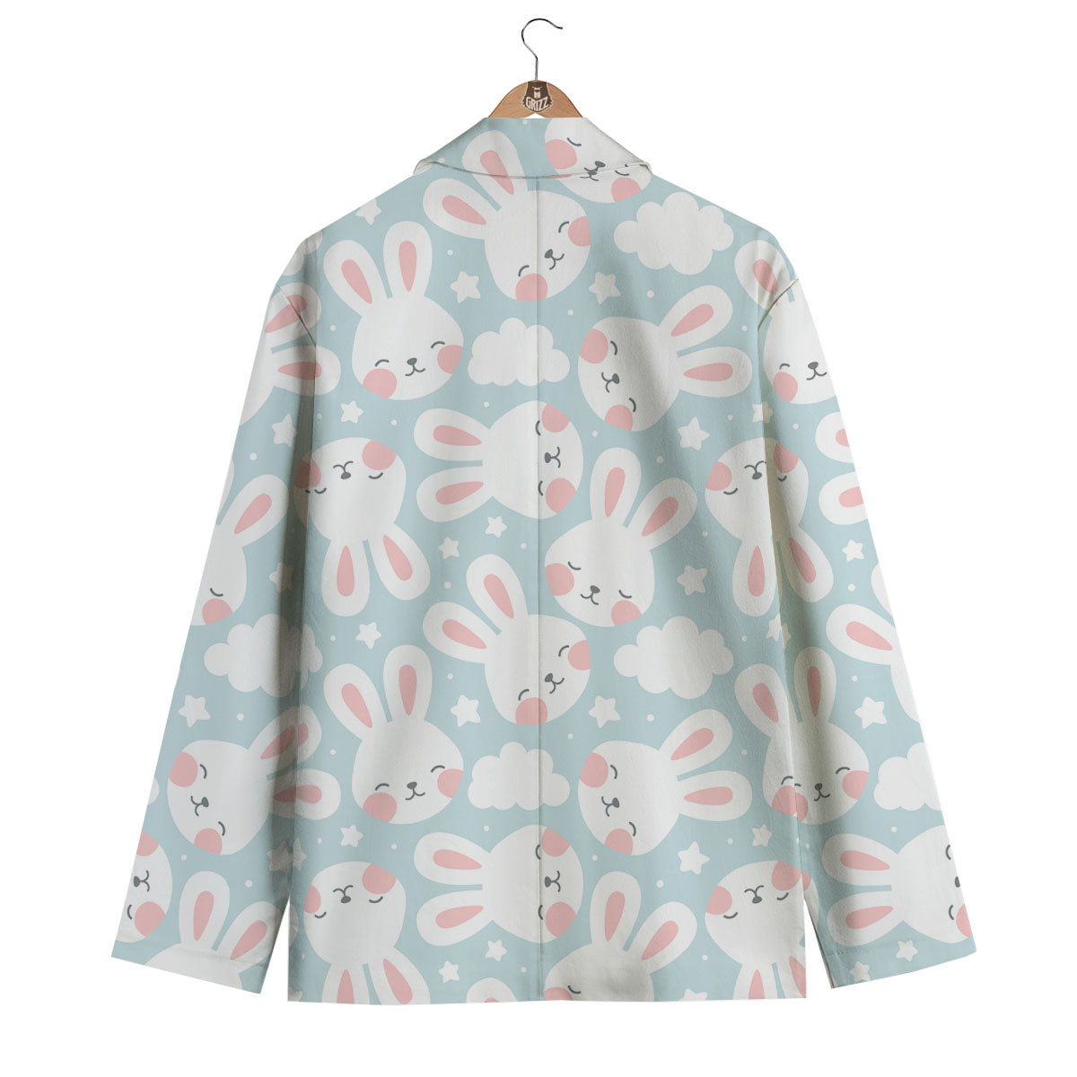 Cloud And Rabbit Print Pattern Men's Blazer-grizzshop
