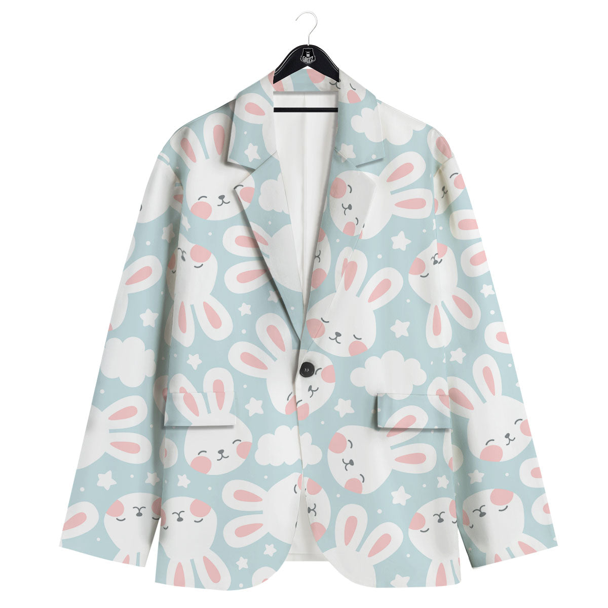 Cloud And Rabbit Print Pattern Men's Sport Coat-grizzshop