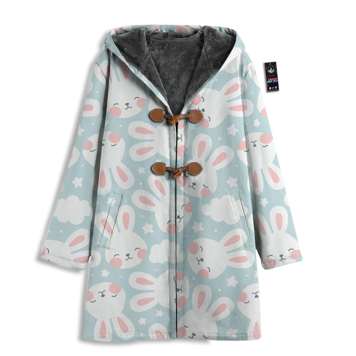 Cloud And Rabbit Print Pattern Men's Windbreaker Jacket-grizzshop