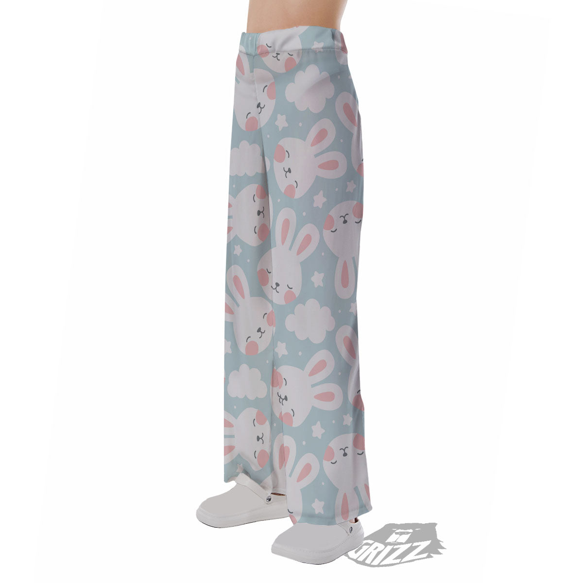 Cloud And Rabbit Print Pattern Pajama Pants-grizzshop