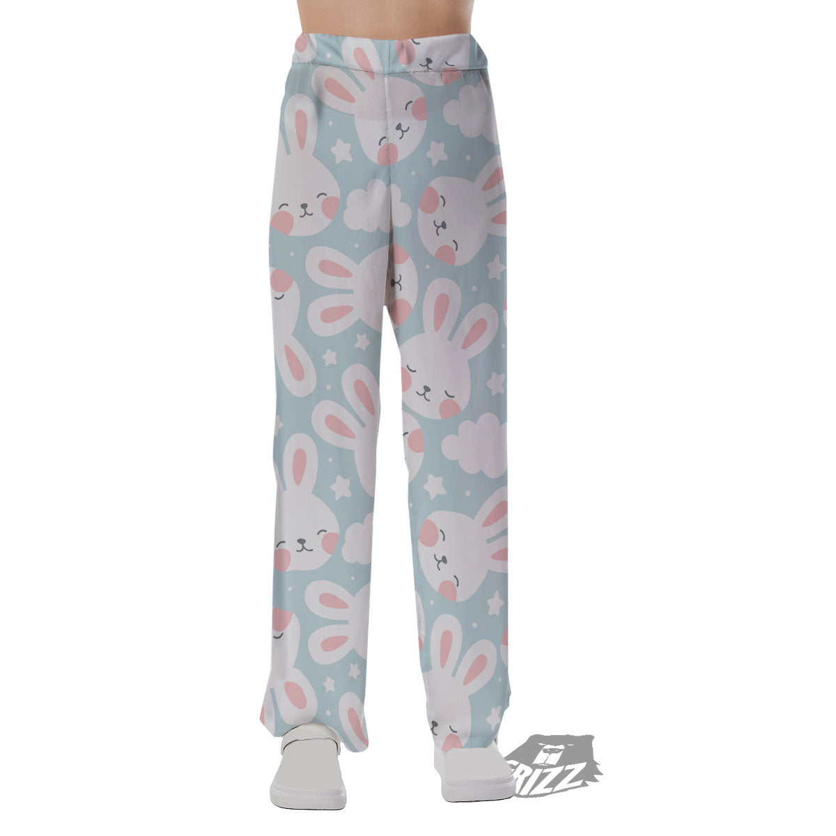 Cloud And Rabbit Print Pattern Pajama Pants-grizzshop