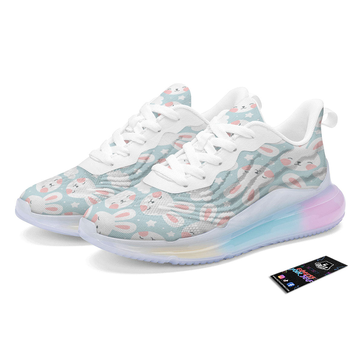 Cloud And Rabbit Print Pattern Running Sneakers-grizzshop