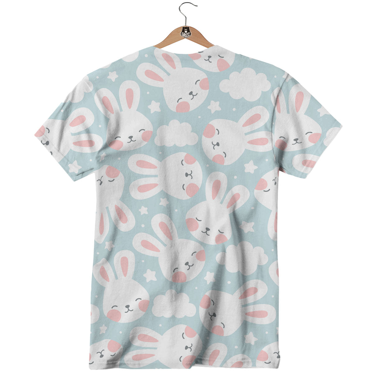 Cloud And Rabbit Print Pattern T-Shirt-grizzshop
