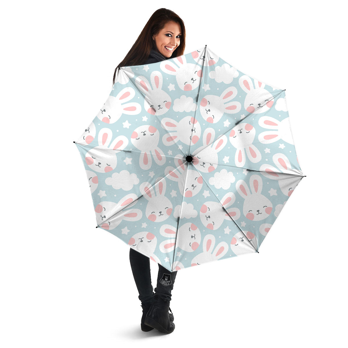 Cloud And Rabbit Print Pattern Umbrella-grizzshop