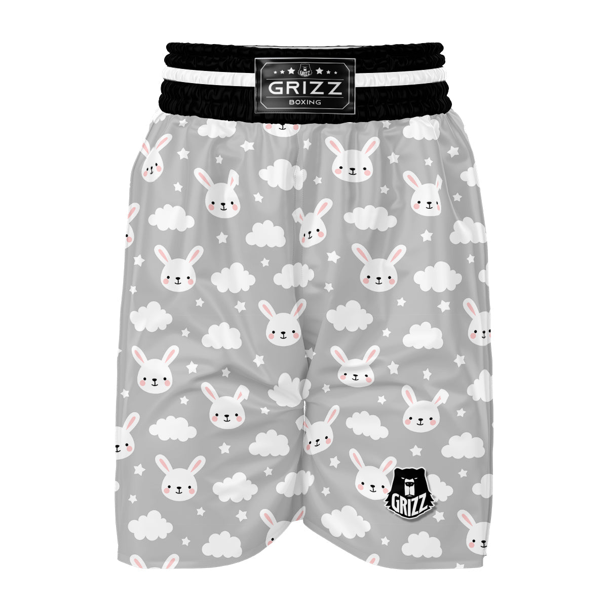 Cloud Bunny Rabbit Pattern Print Boxing Shorts-grizzshop
