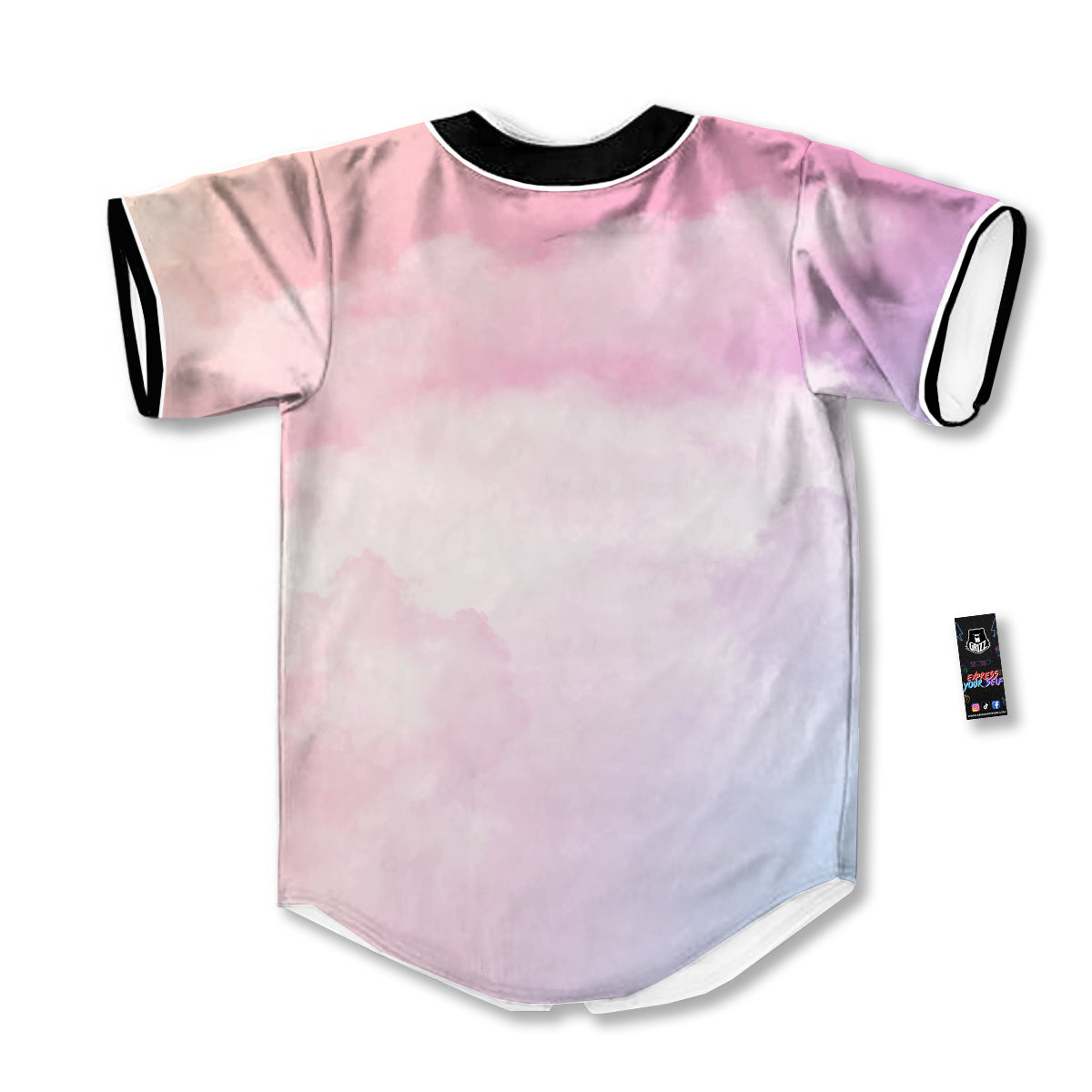 Cloud Coloful Print Baseball Jersey-grizzshop