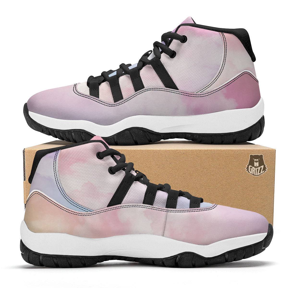 Cloud Coloful Print Black Bball Shoes-grizzshop