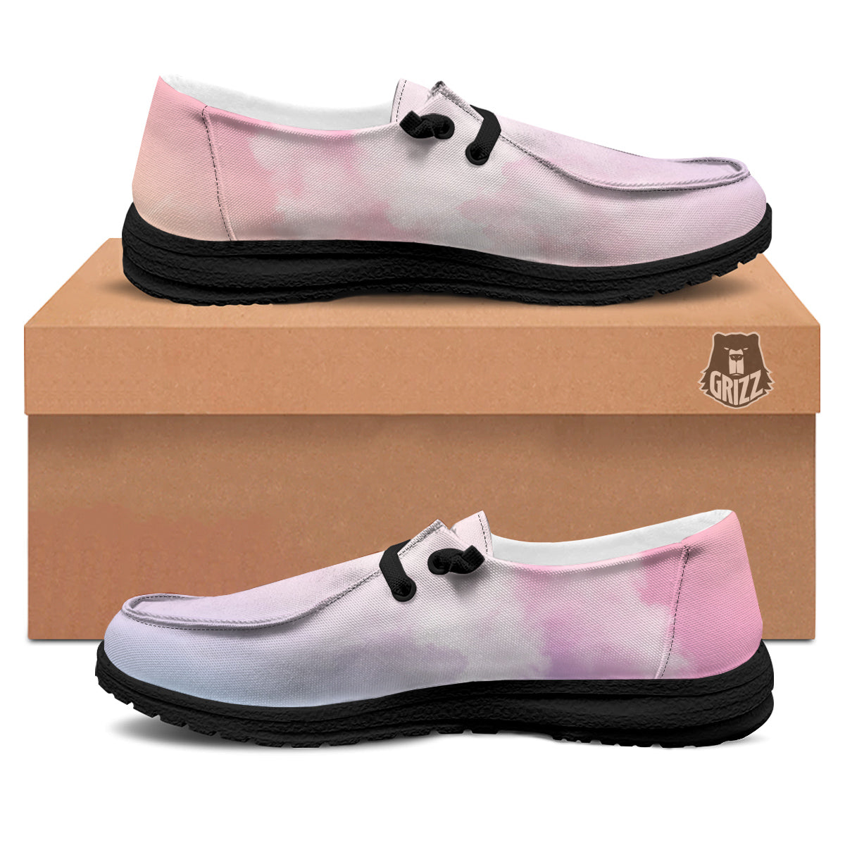 Cloud Coloful Print Black Loafers-grizzshop