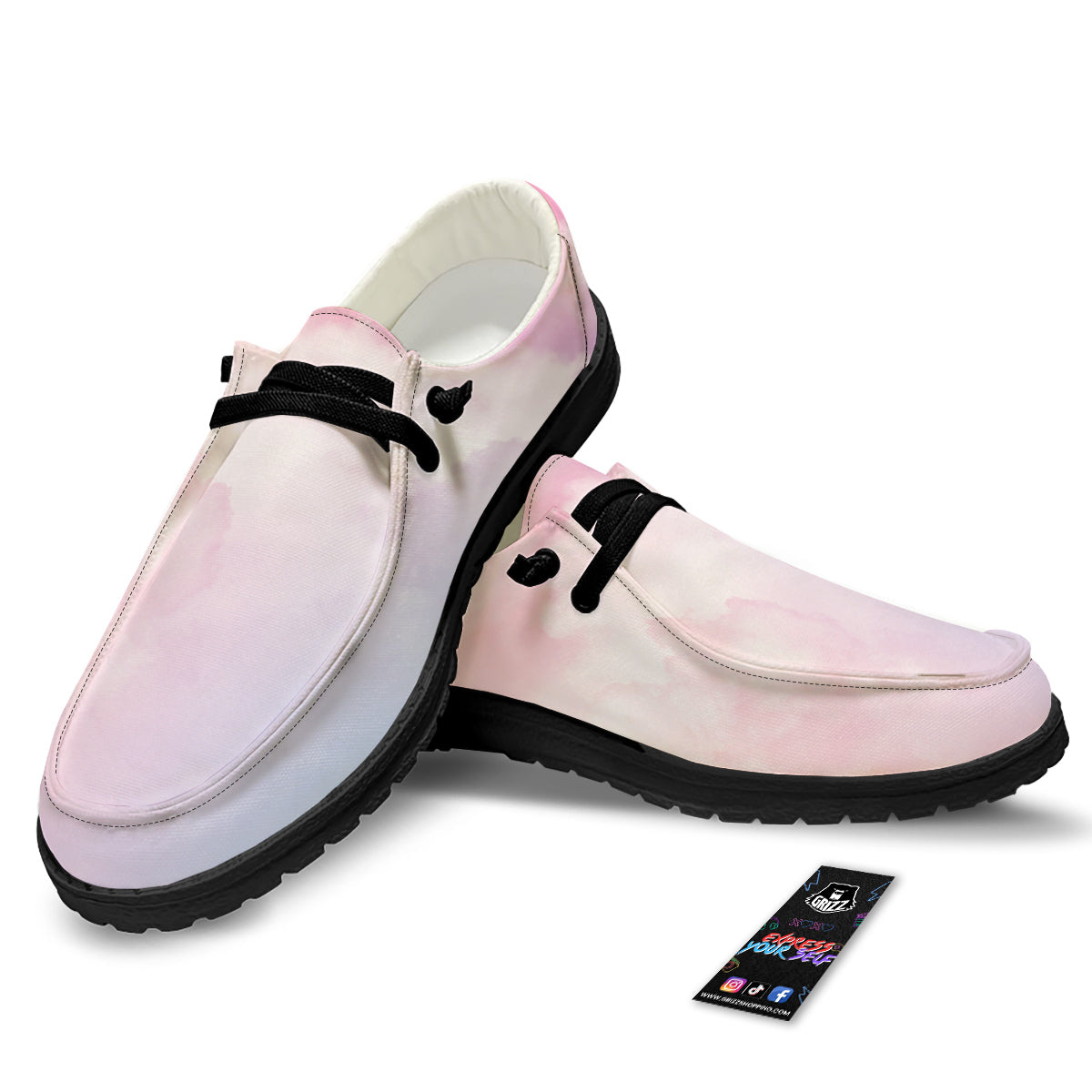 Cloud Coloful Print Black Loafers-grizzshop