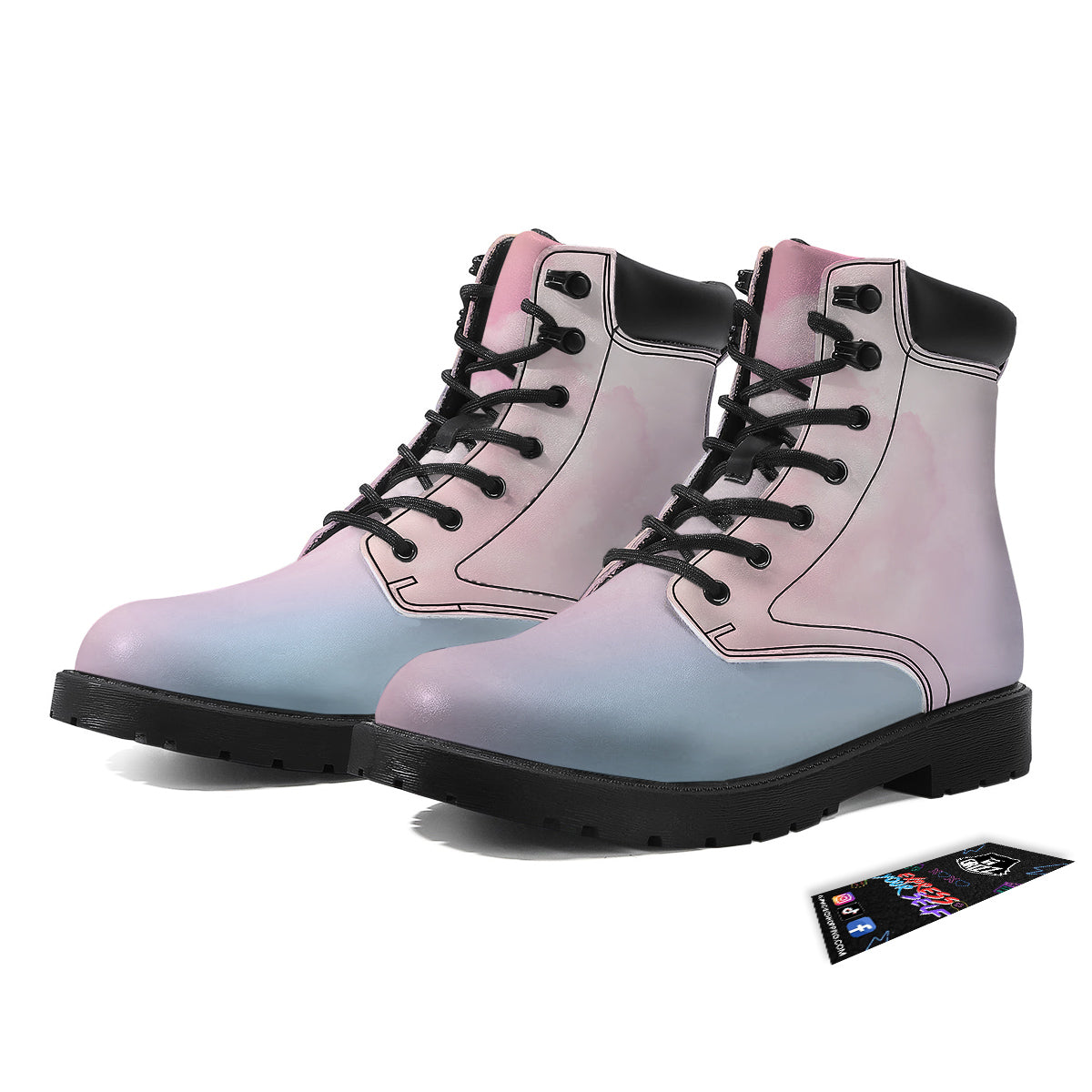Cloud Coloful Print Boots-grizzshop