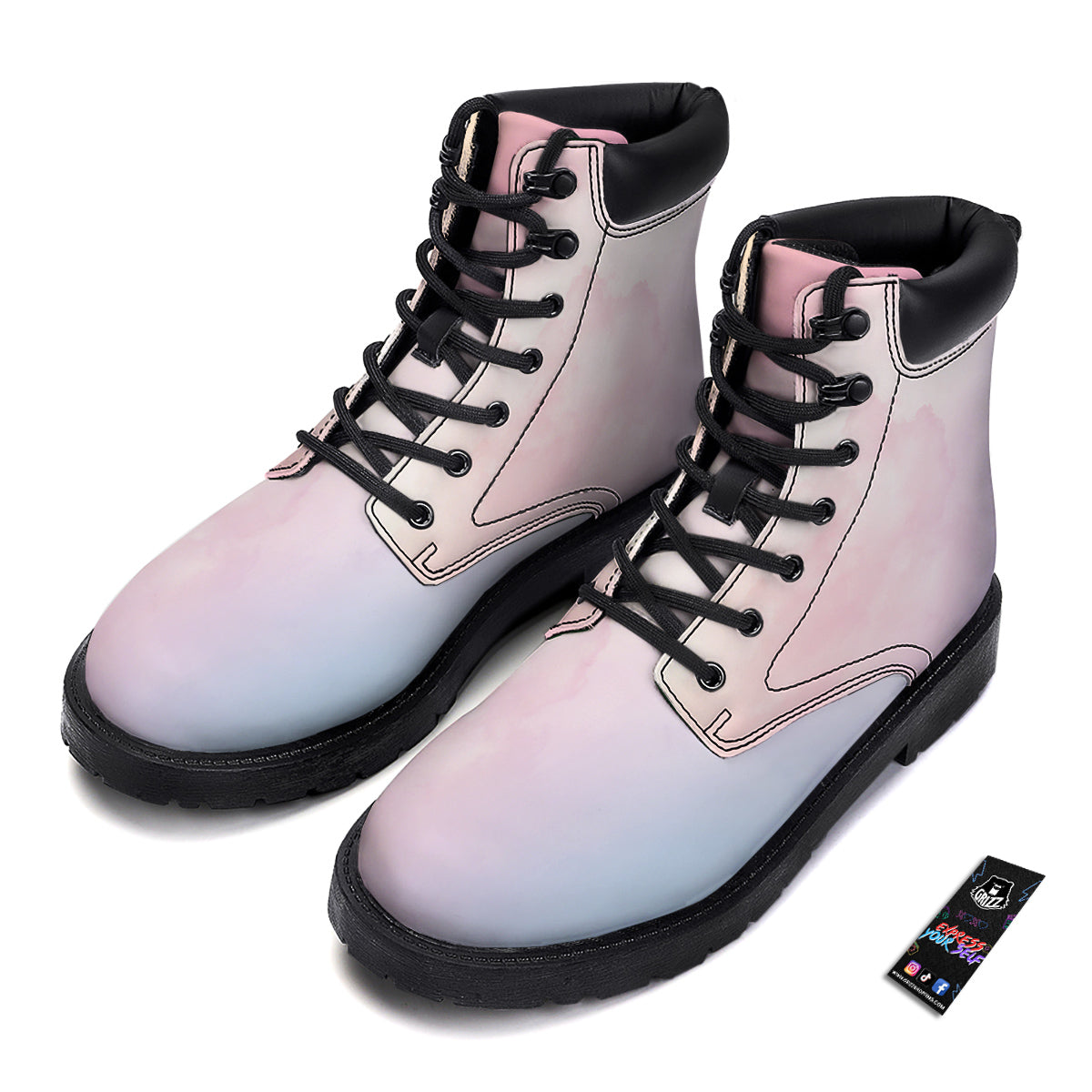 Cloud Coloful Print Boots-grizzshop