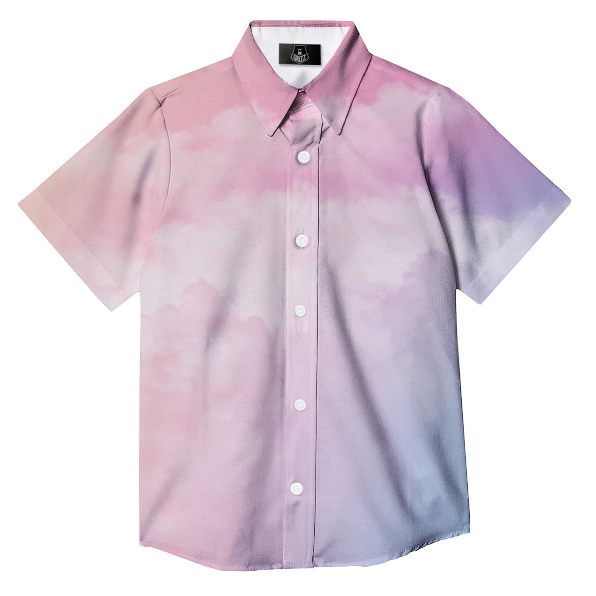 Cloud Coloful Print Button Up Shirt-grizzshop