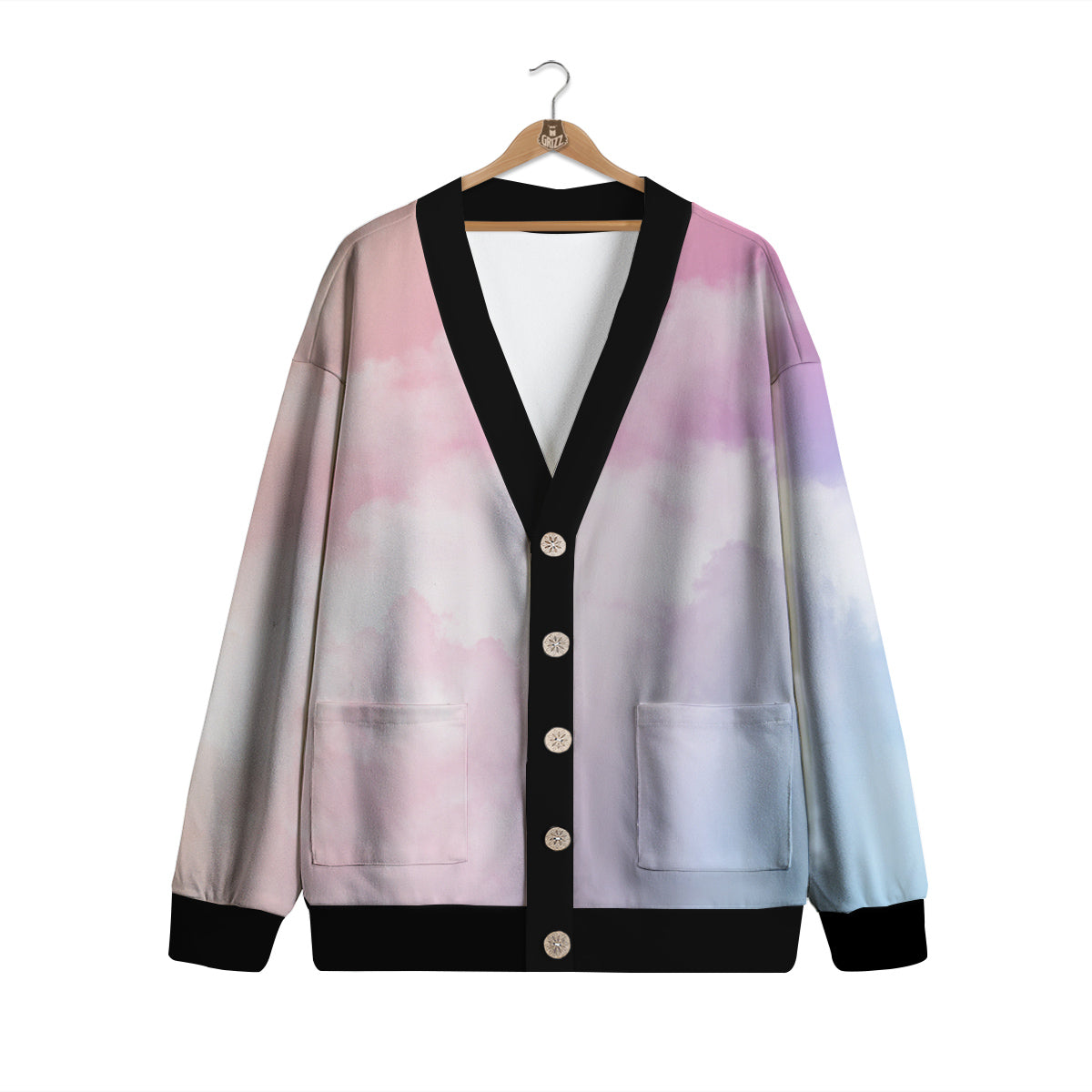Cloud Coloful Print Cardigan-grizzshop