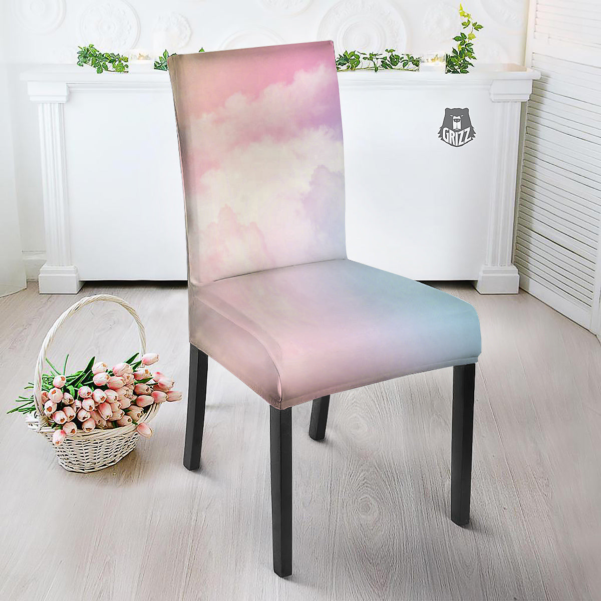Cloud Coloful Print Dining Chair Slipcover-grizzshop