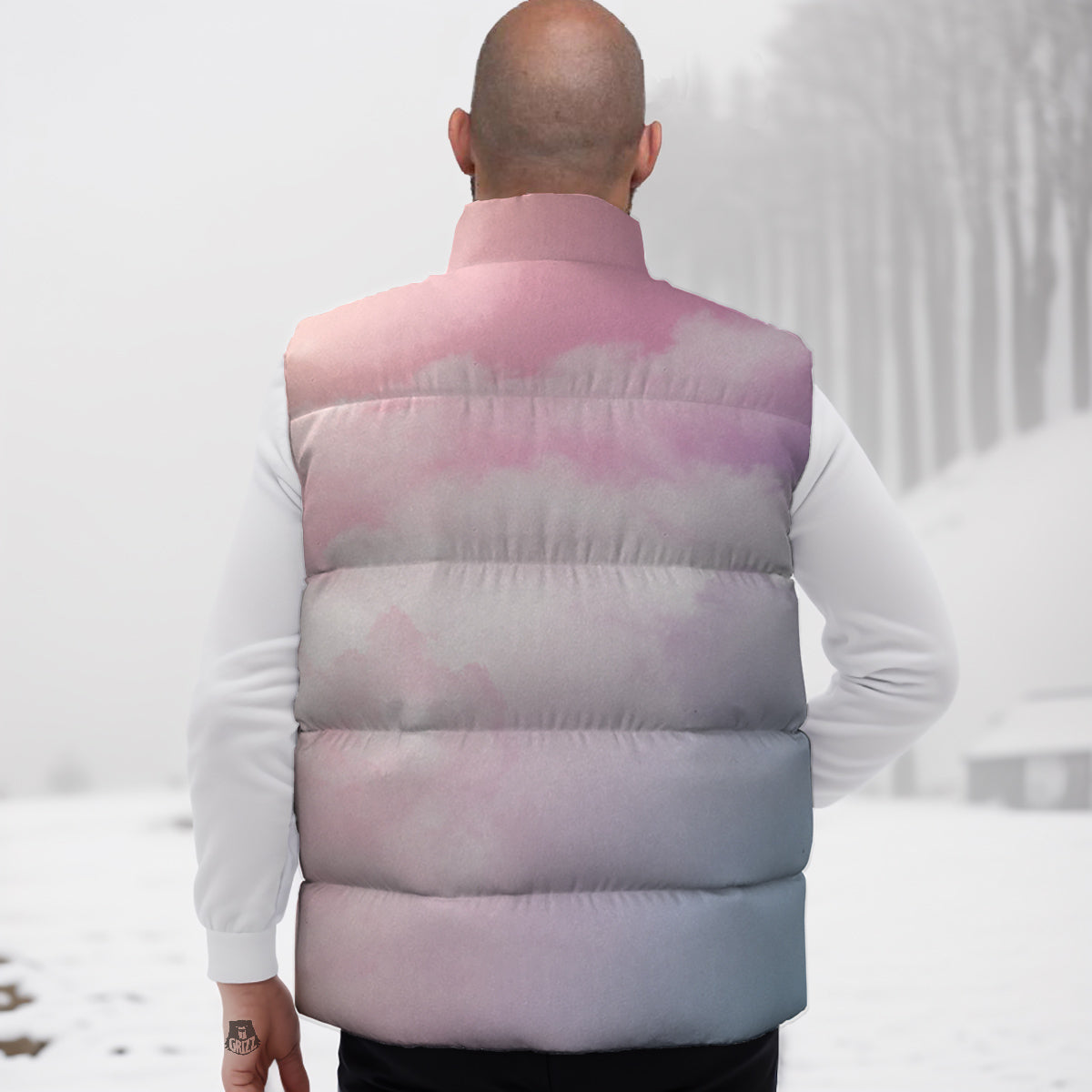 Cloud Coloful Print Down Vest