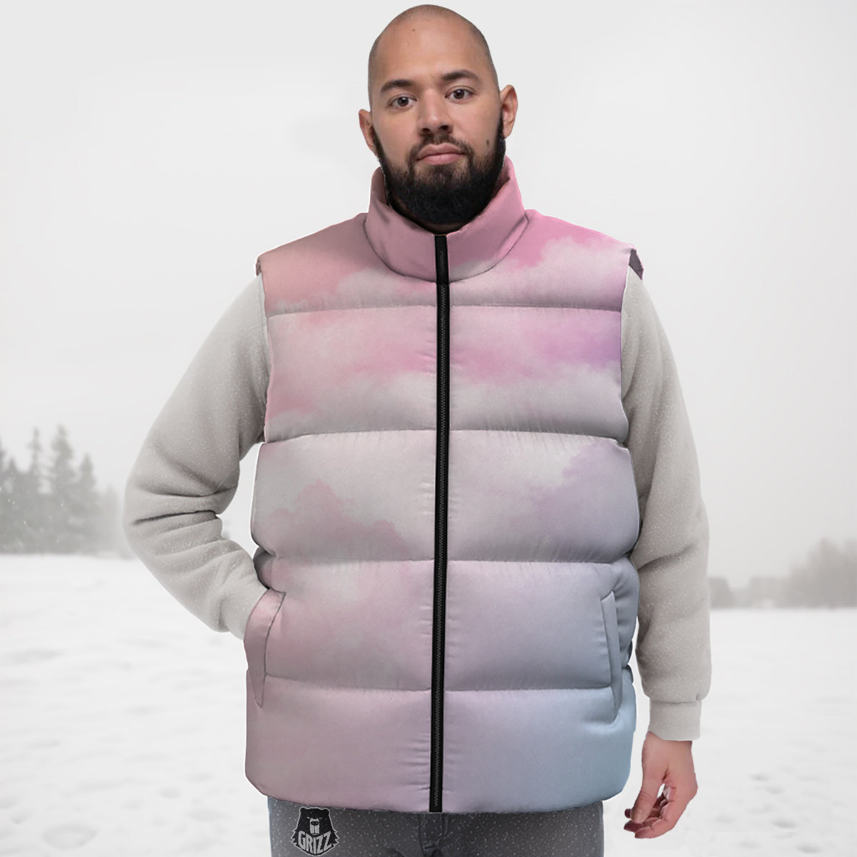 Cloud Coloful Print Down Vest