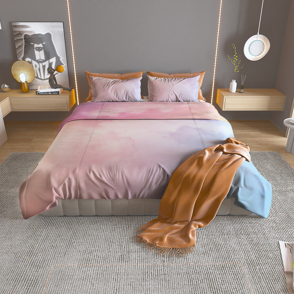 Digital Camo Desert Print Pattern Duvet Cover Bedding Set