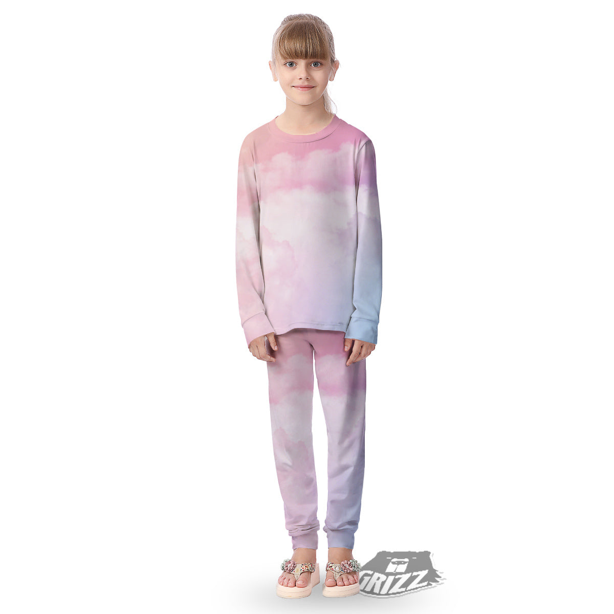 Cloud Coloful Print Kid's Pajamas-grizzshop