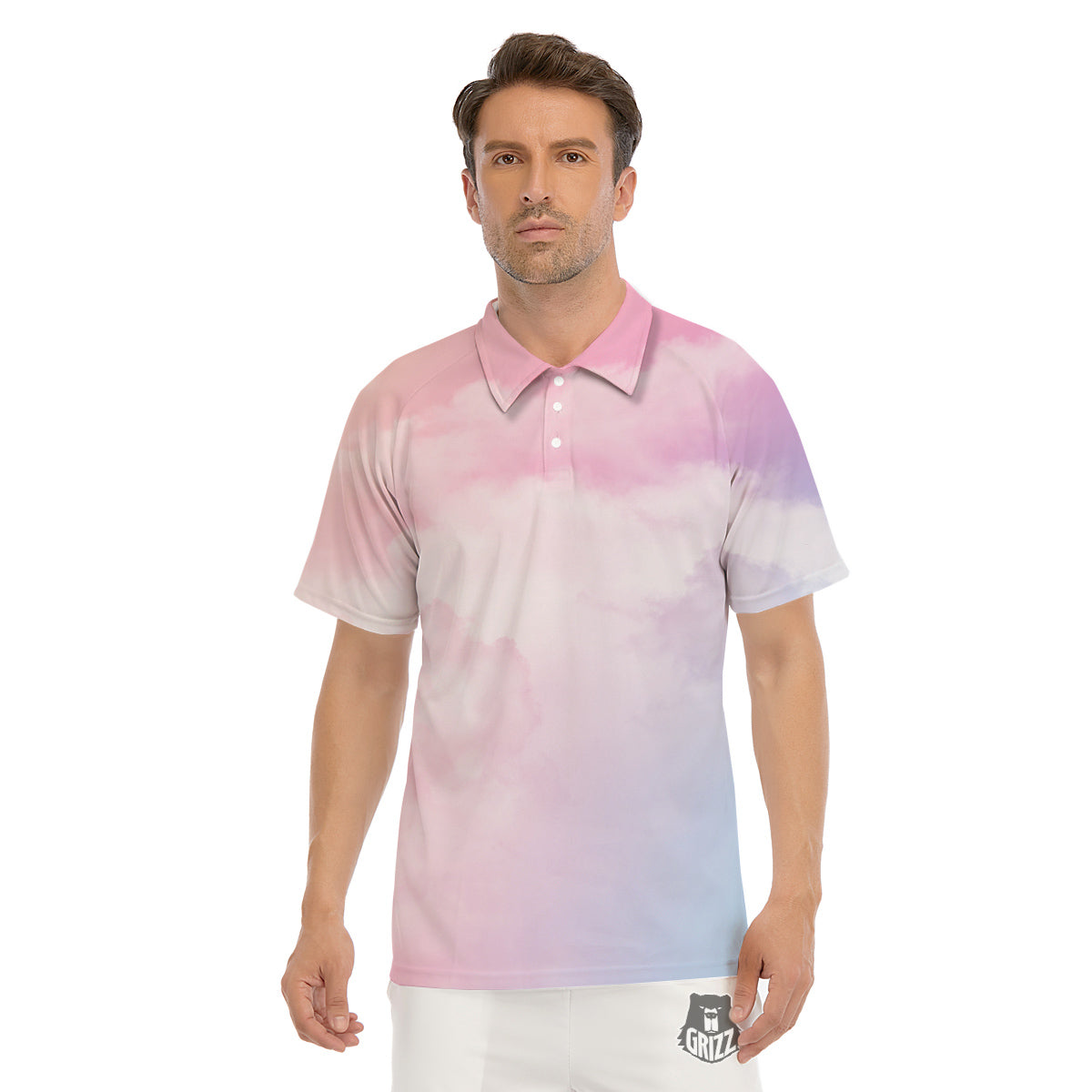 Cloud Coloful Print Men's Golf Shirts-grizzshop