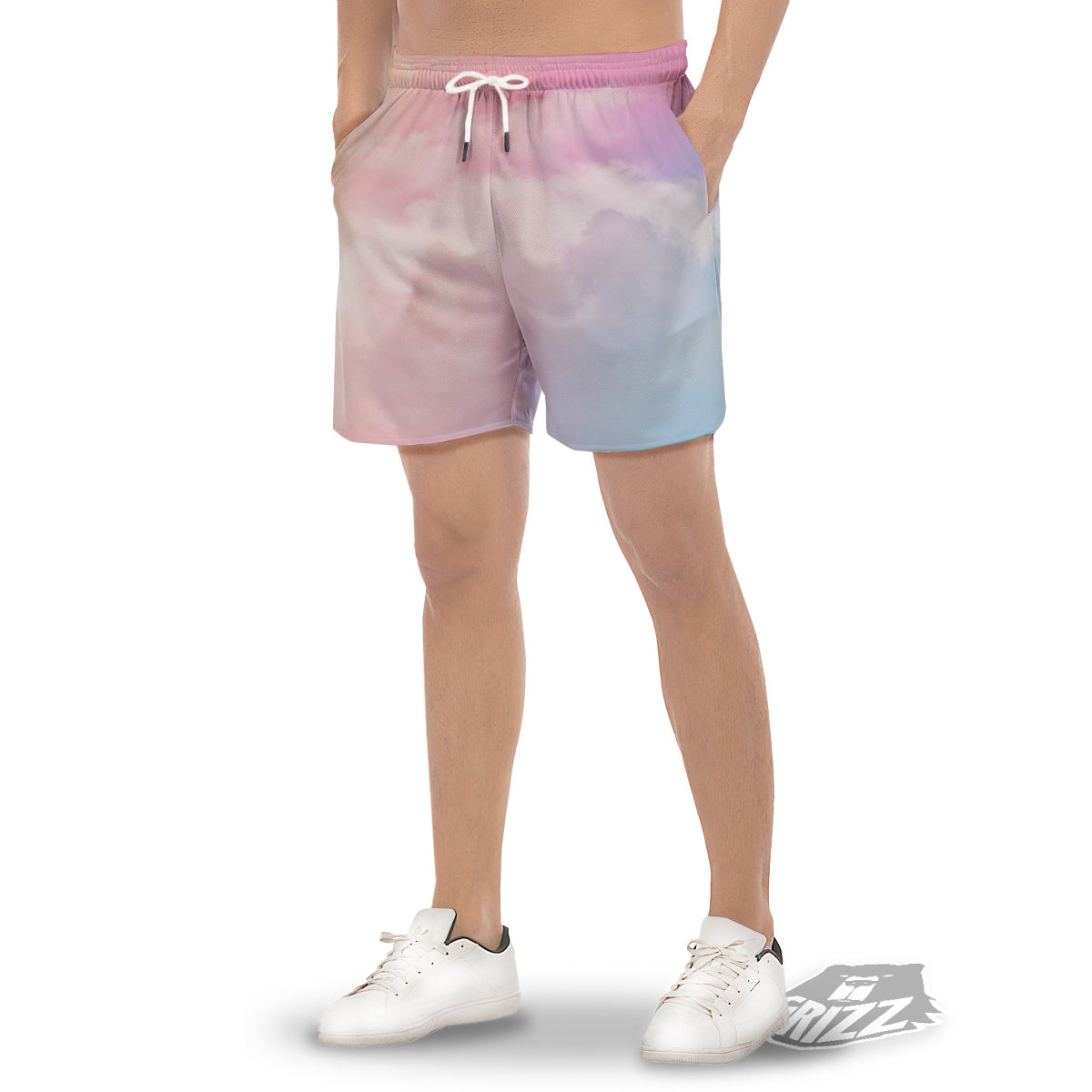 Cloud Coloful Print Men's Gym Shorts-grizzshop