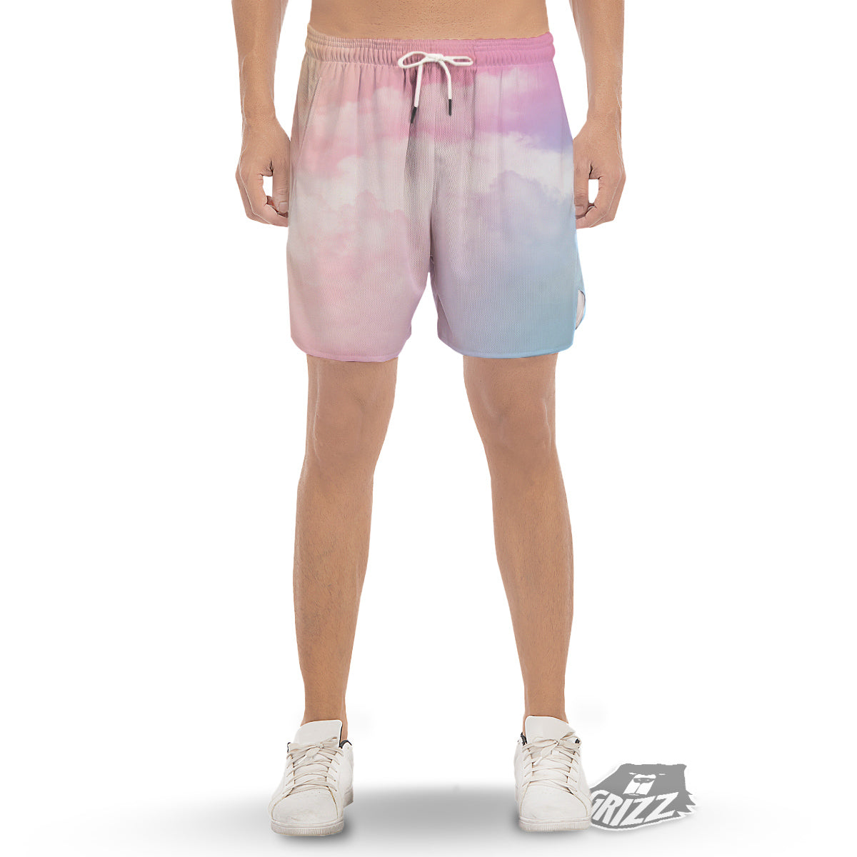 Cloud Coloful Print Men's Gym Shorts-grizzshop