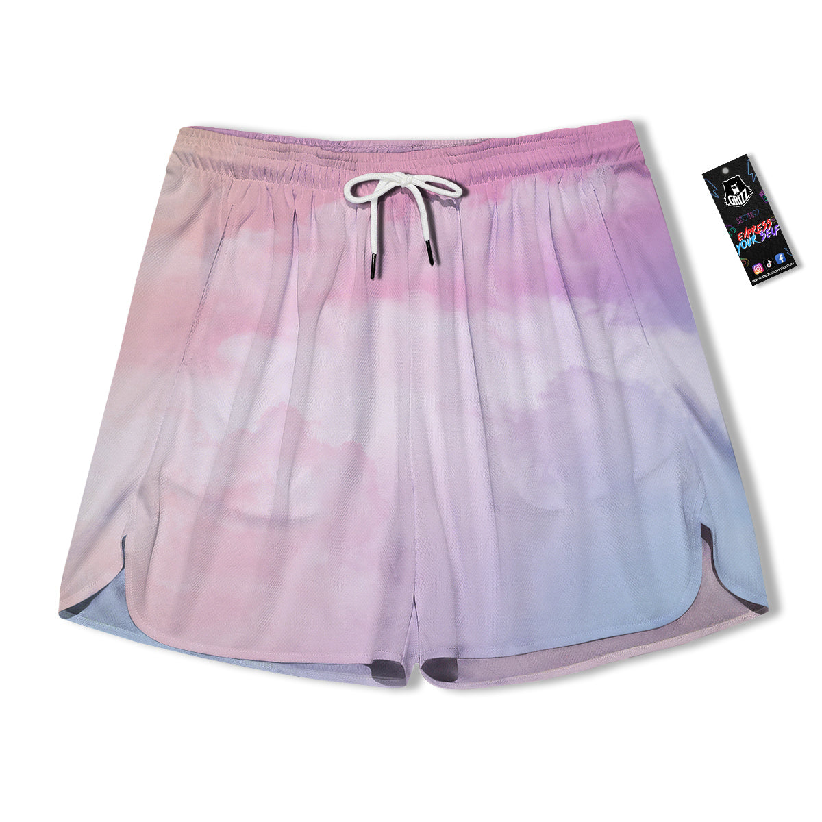 Cloud Coloful Print Men's Running Shorts-grizzshop