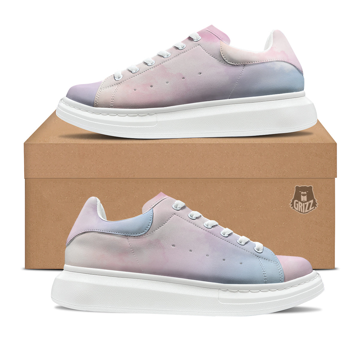 Cloud Coloful Print Platform Shoes-grizzshop