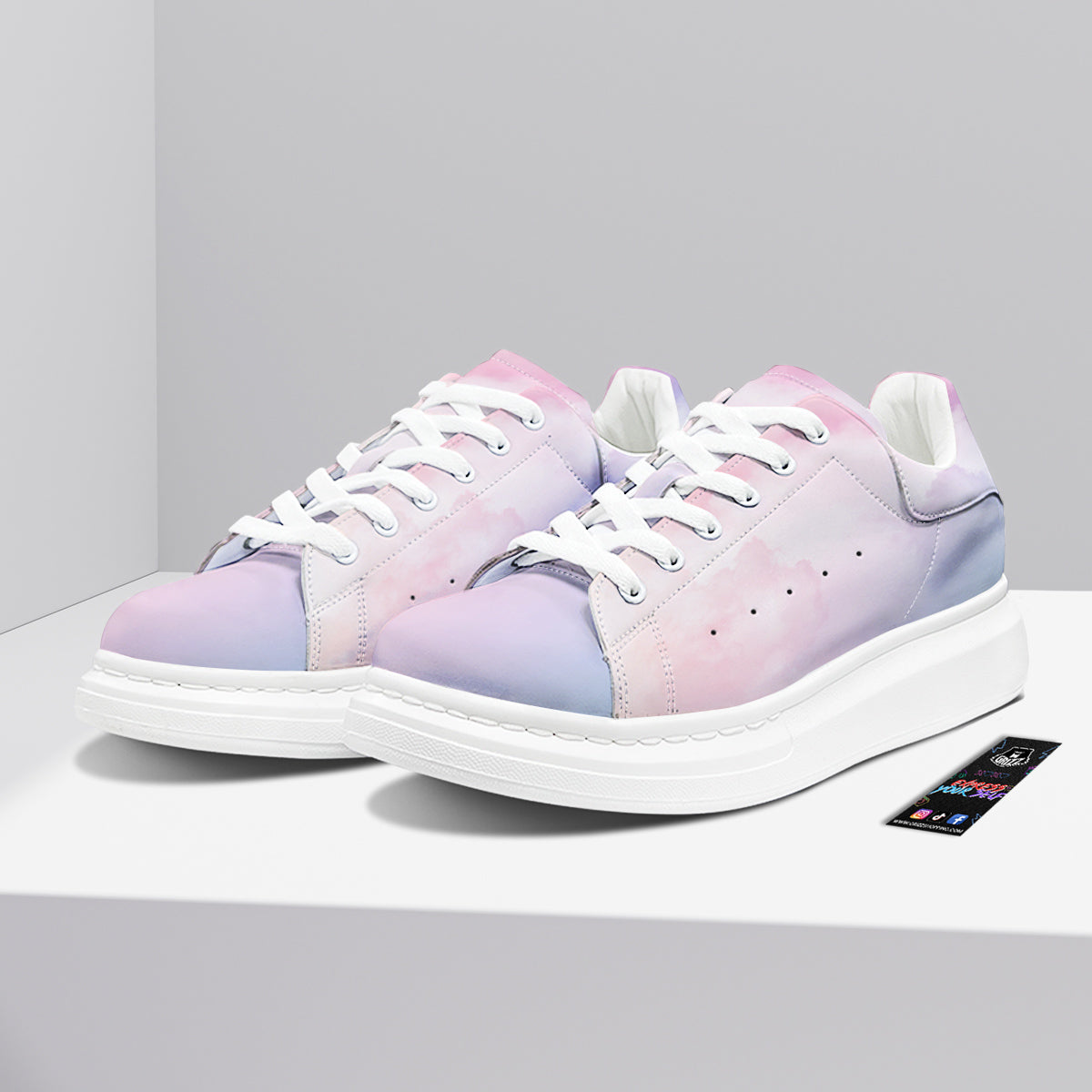 Cloud Coloful Print Platform Shoes-grizzshop