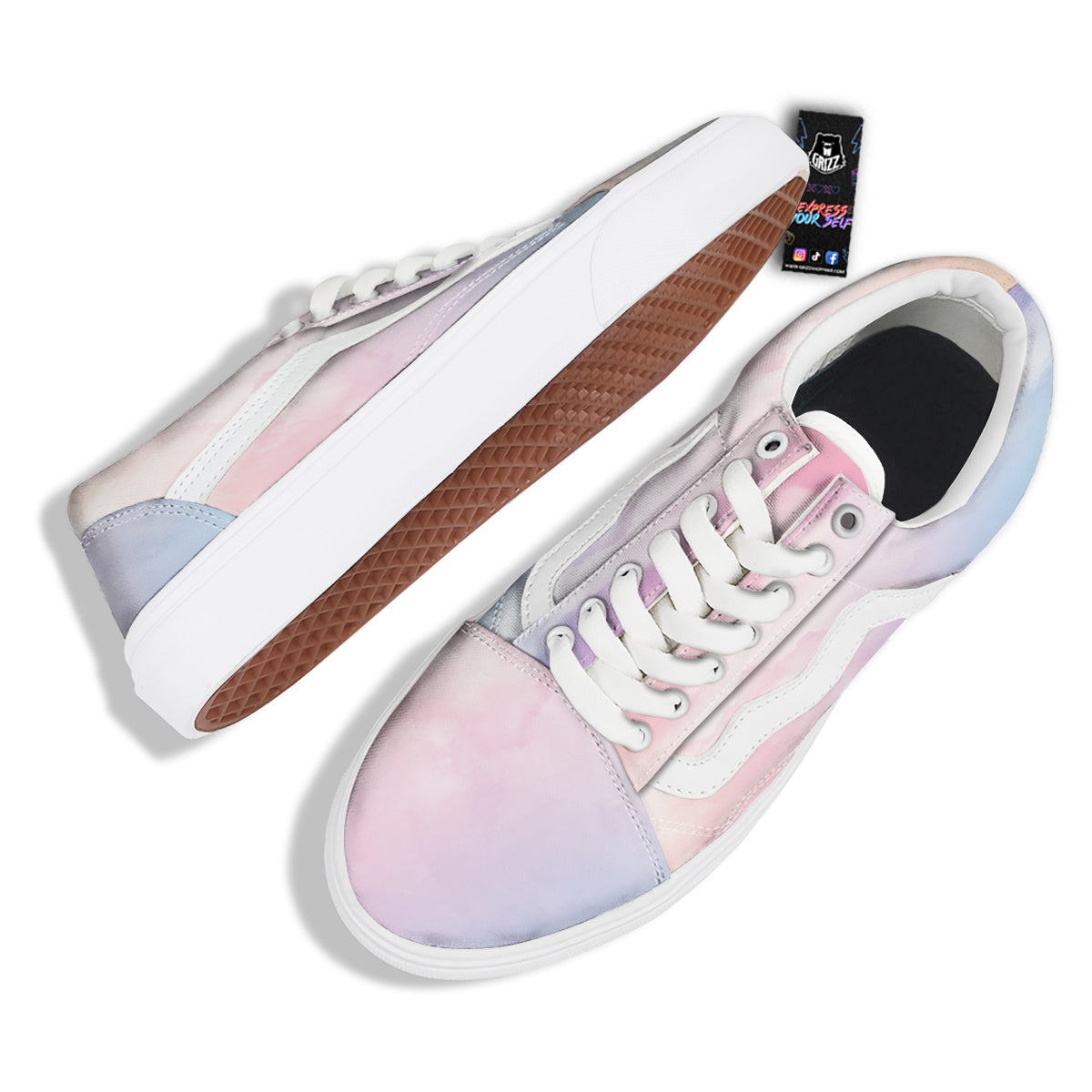 Cloud Coloful Print Skate Shoes-grizzshop