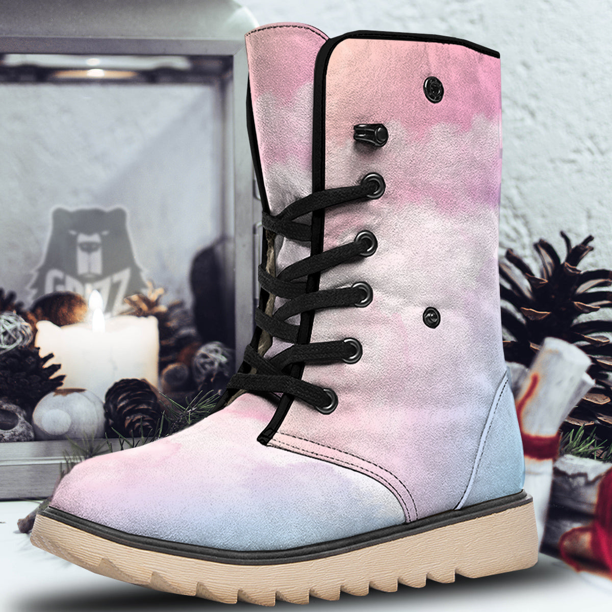 Cloud Coloful Print Snow Boots-grizzshop
