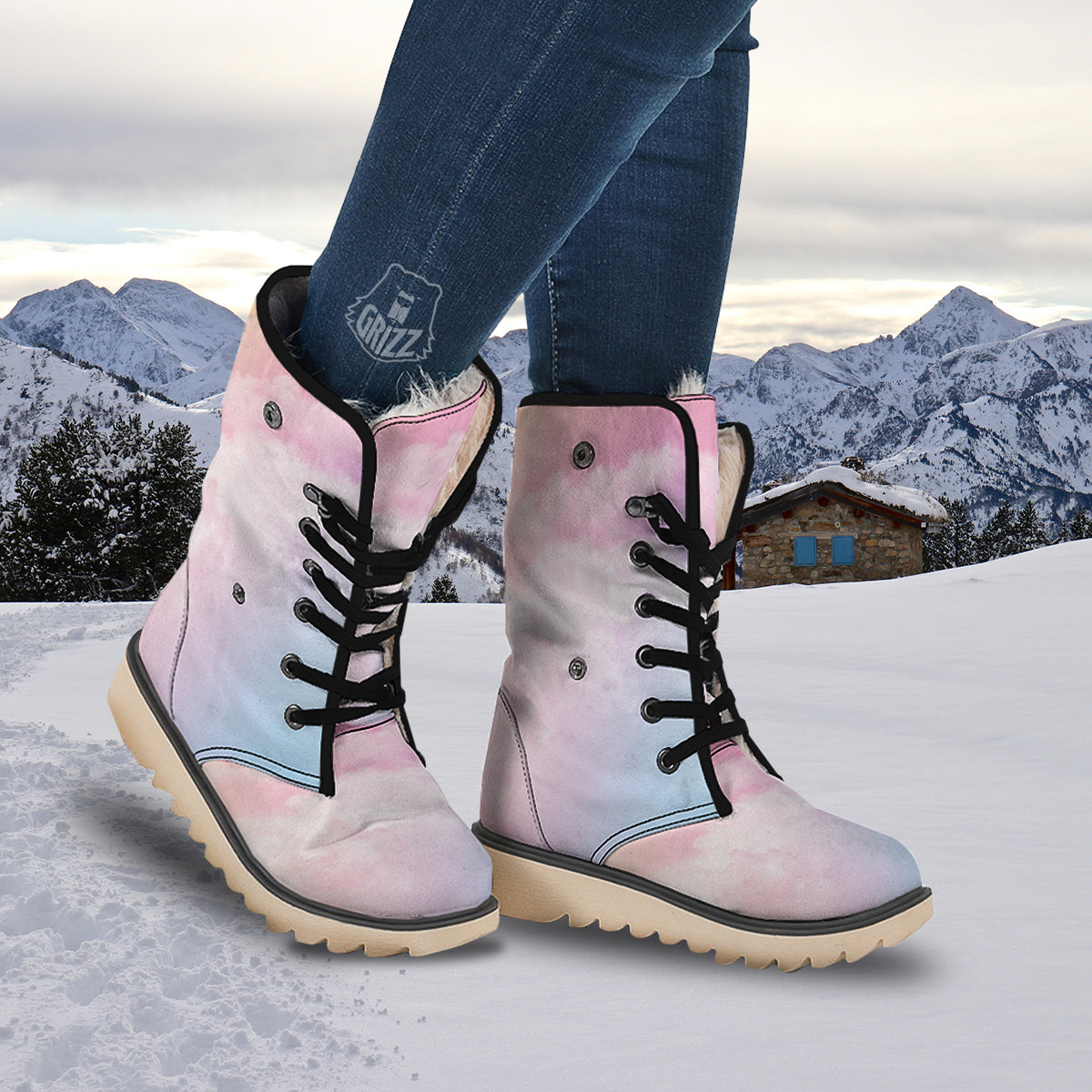 Cloud Coloful Print Snow Boots-grizzshop