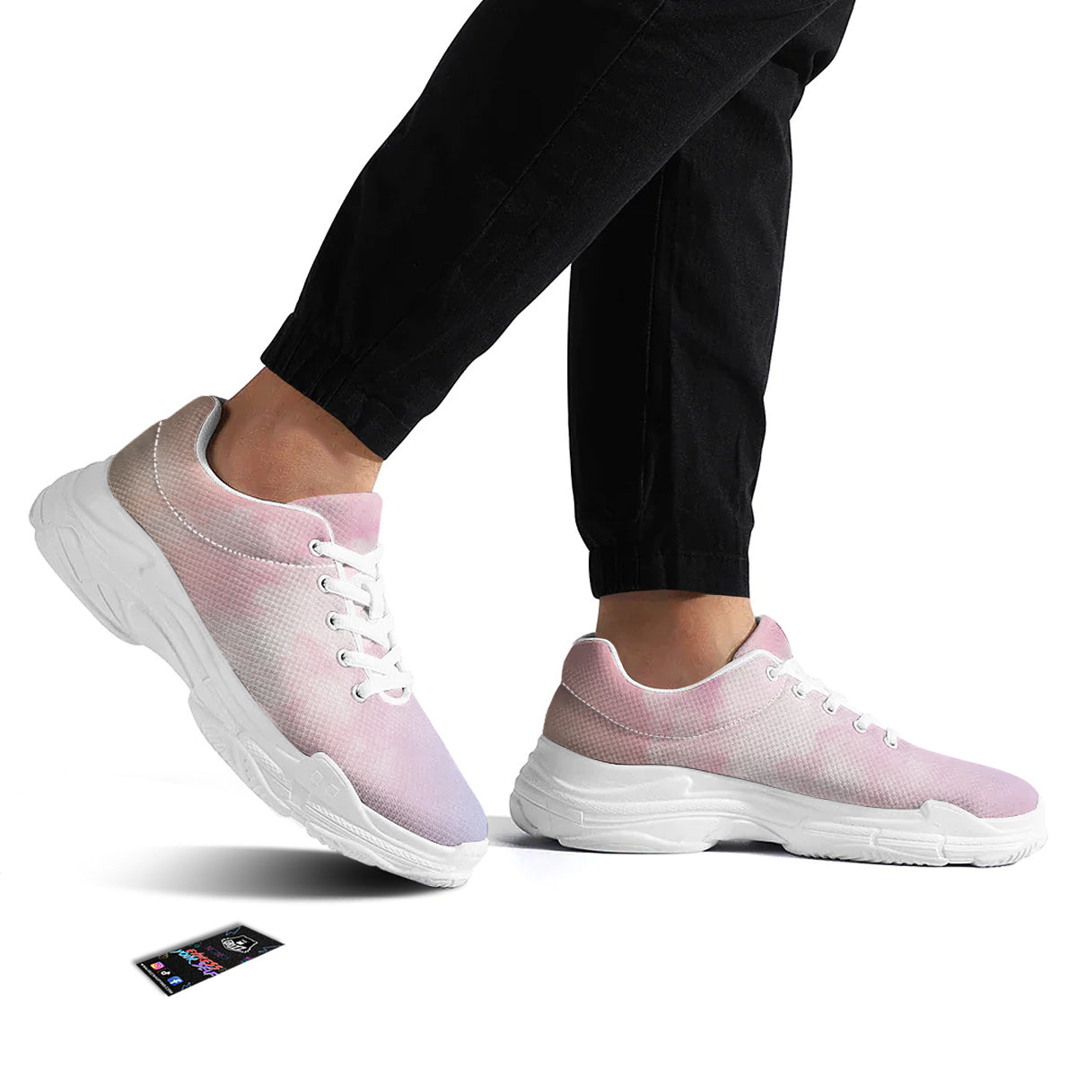 Cloud Coloful Print White Chunky Shoes-grizzshop