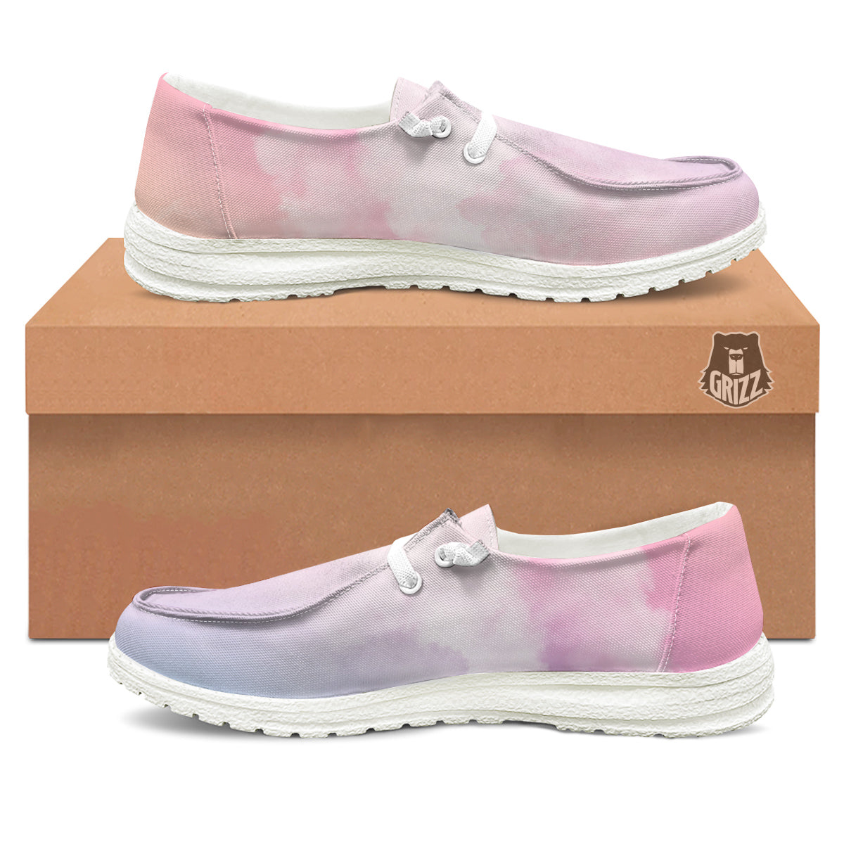 Cloud Coloful Print White Loafers-grizzshop