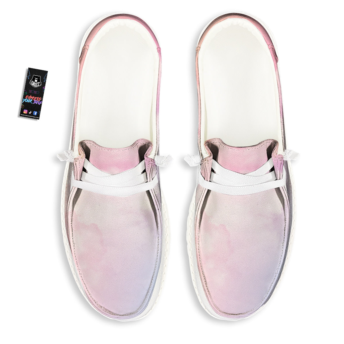 Cloud Coloful Print White Loafers-grizzshop