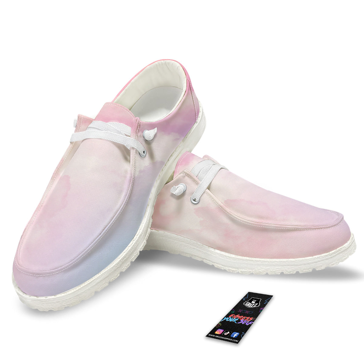 Cloud Coloful Print White Loafers-grizzshop