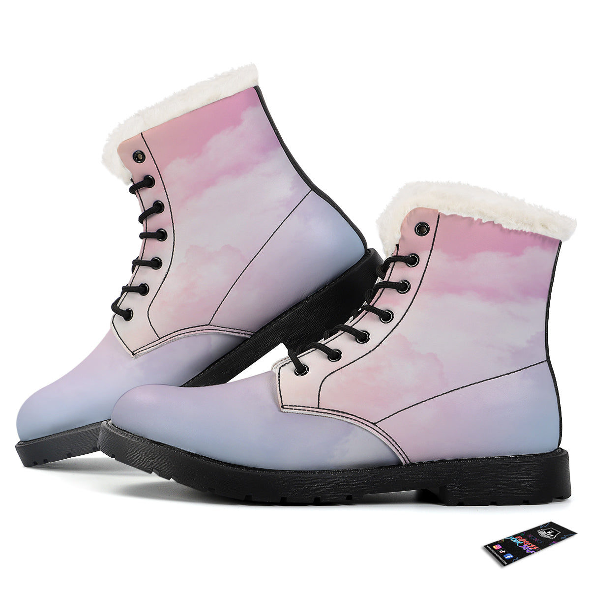 Cloud Coloful Print Winter Boots-grizzshop