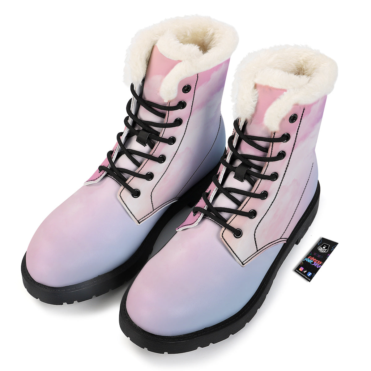 Cloud Coloful Print Winter Boots-grizzshop