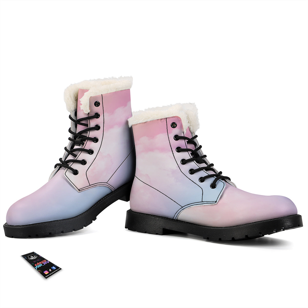 Cloud Coloful Print Winter Boots-grizzshop