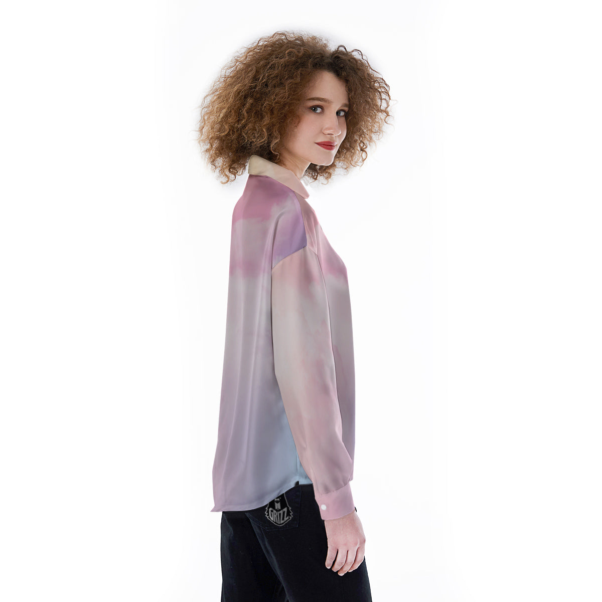 Cloud Coloful Print Women's Long Sleeve Shirts-grizzshop