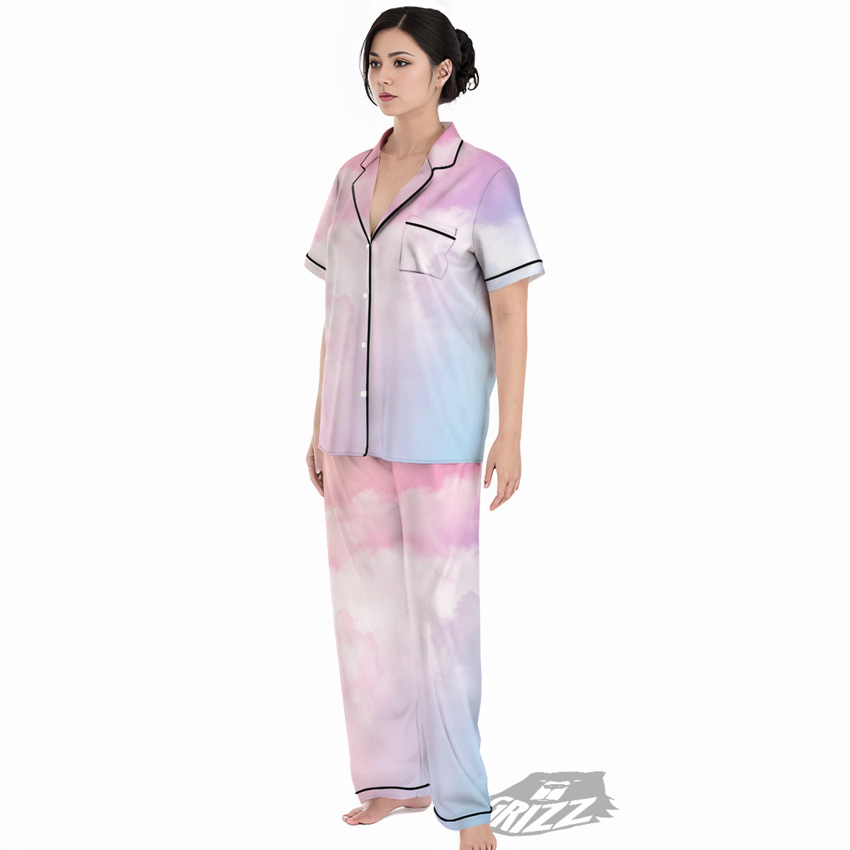 Cloud Coloful Print Women's Pajamas Set-grizzshop